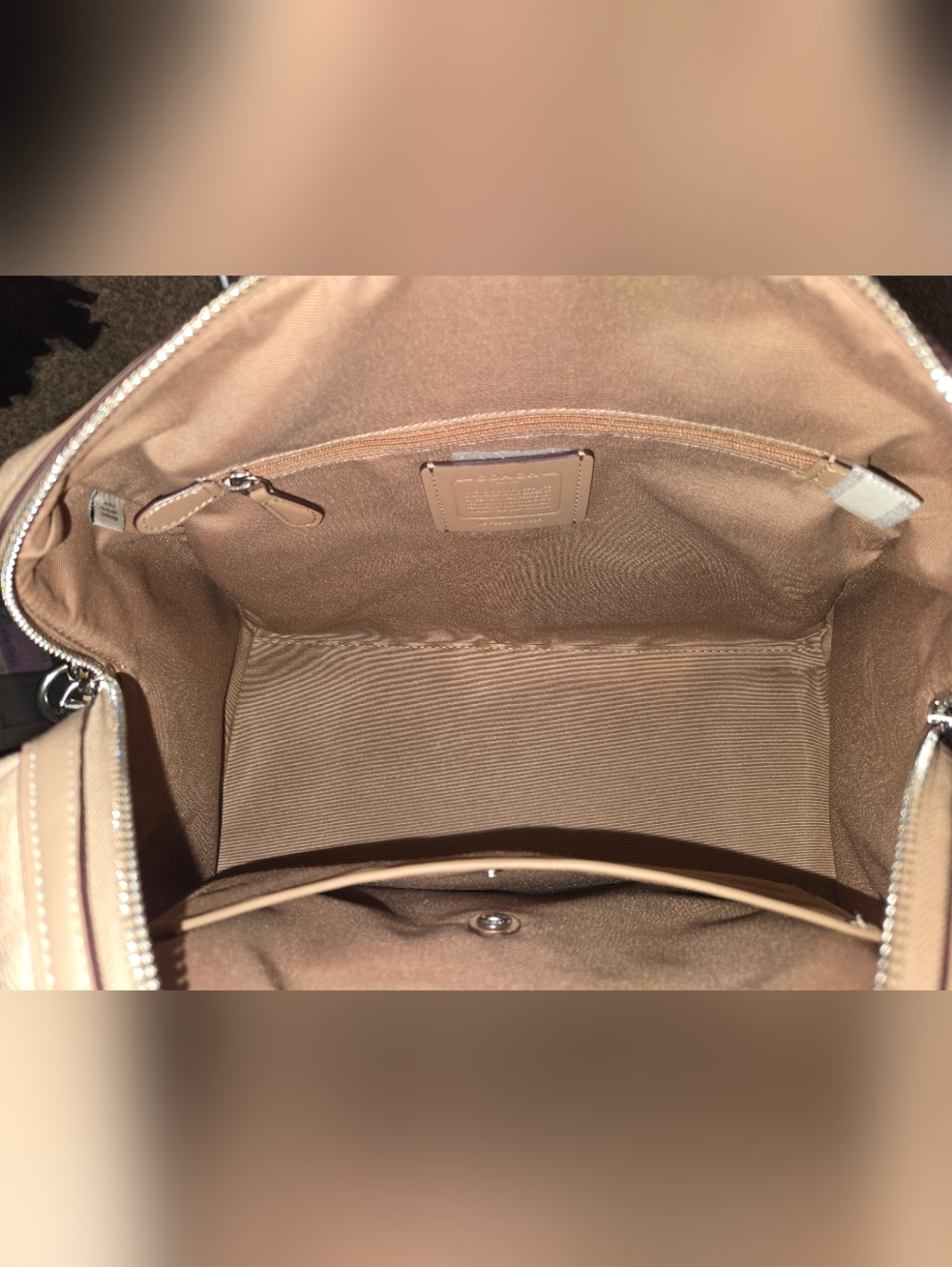 Coach Large Rowan Beige Signature Satchel with Detachable Strap - Picture 5 of 8